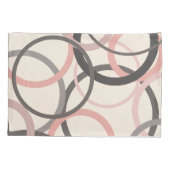 Roze en grijze cirkels kussensloop (Achterkant)
