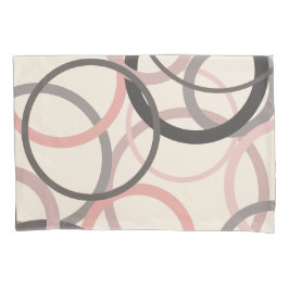 Roze en grijze cirkels kussensloop