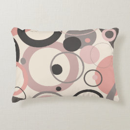 Roze en grijze cirkels M-eeuwse moderne Accent Kussen