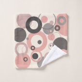 Roze en grijze cirkels M-eeuwse moderne Bad Handdoek (Wasdoekje)