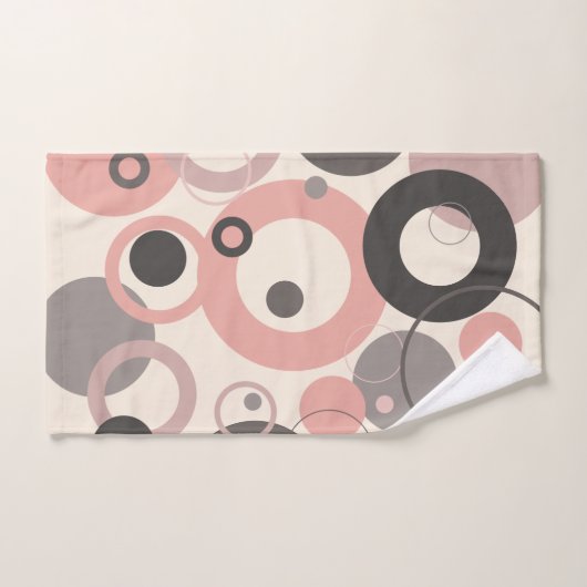 Roze en grijze cirkels M-eeuwse moderne Bad Handdoek (Handdoek)