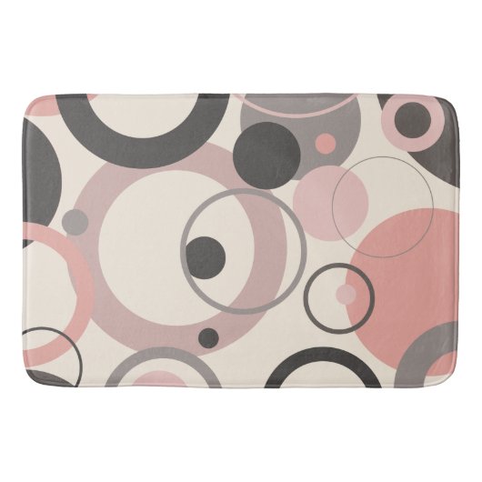 Roze en grijze cirkels M-eeuwse moderne Badmat (Voorkant)