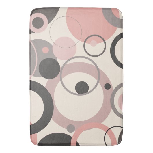 Roze en grijze cirkels M-eeuwse moderne Badmat (Voorkant Verticaal)