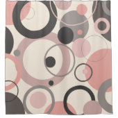 Roze en grijze cirkels M-eeuwse moderne Douchegordijn (Voorkant)