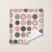 Roze en grijze cirkels midden-eeuwse moderne bad handdoek (Wasdoekje)
