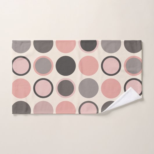 Roze en grijze cirkels midden-eeuwse moderne bad handdoek (Handdoek)