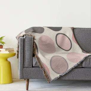 Roze en grijze cirkels midden-eeuwse moderne deken