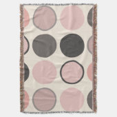 Roze en grijze cirkels midden-eeuwse moderne deken (Voorkant Verticaal)