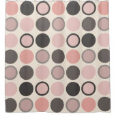 Roze en grijze cirkels midden-eeuwse moderne douchegordijn (Voorkant)