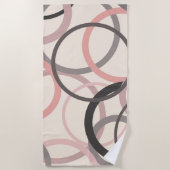 Roze en grijze cirkels strandlaken (Voorkant)