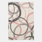 Roze en grijze cirkels theedoek (Verticaal)