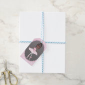 Roze en grijze couture Dark Ballerina Birthday Par Cadeaulabel (Met Touw)