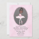 Roze en grijze couture Dark Ballerina Birthday Par Kaart (Voorkant)