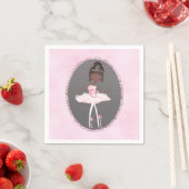 Roze en grijze couture Dark Ballerina Birthday Par Servet (Insitu)