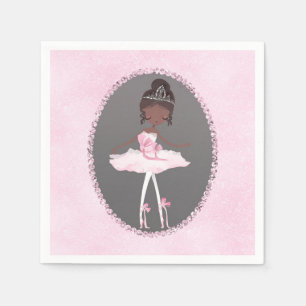 Roze en grijze couture Dark Ballerina Birthday Par Servet