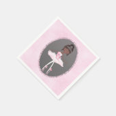 Roze en grijze couture Dark Ballerina Birthday Par Servet (Hoek)