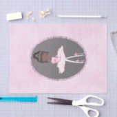 Roze en grijze couture Dark Ballerina Birthday Par Tissuepapier (Craft)