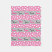 Roze en grijze Dachshund Fleece Blanket (Voorkant)