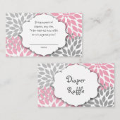 Roze en Grijze Dahlia verloting ticket of insert k Informatiekaartje (Voorkant / Achterkant)