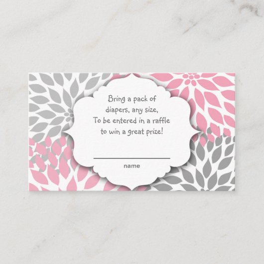 Roze en Grijze Dahlia verloting ticket of insert k Informatiekaartje (Voorkant)