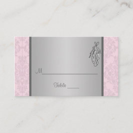 Roze en grijze Damascus, balletslippers Plaatskaartje