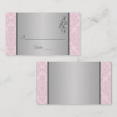 Roze en grijze Damascus, balletslippers Plaatskaartje (Voorkant / Achterkant)