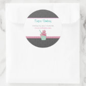 Roze en grijze Damask-banketbakkerij ticker Label (Tas)