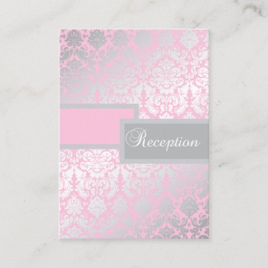 Roze en grijze Damask Enclosure Kaart (Voorkant)