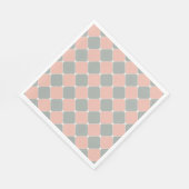 Roze en Grijze Diamant Check Patroon Servet (Hoek)