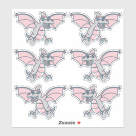 Roze en grijze Dinosaur Dragons Sticker