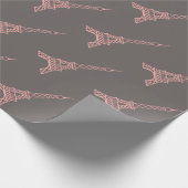 Roze en grijze Eiffeltoren Parijs-pakpapier Cadeaupapier (Hoek)
