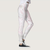 Roze en grijze Faux Marble Modern Leggings (Rechts)