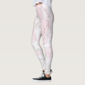 Roze en grijze Faux Marble Modern Leggings (Links)