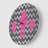 Roze en grijze fitnessapparatuur grote klok (Hoek)