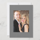 Roze en grijze Floral Bohemian Wedding Kaart (Achterkant)