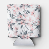 Roze en grijze Floral Waterverf Patroon Blikjeskoeler (Achterkant)