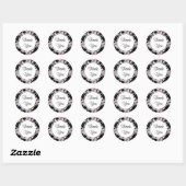 Roze en grijze Floral Waterverf Patroon Dank u Ronde Sticker (Vel)