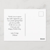 Roze en grijze Floral Waterverf Patroon Moederdag Briefkaart (Achterkant)