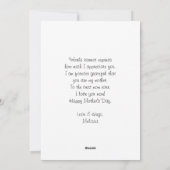 Roze en grijze Floral Waterverf Patroon Moederdag Feestdagenkaart (Achterkant)