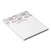 Roze en grijze Floral Waterverf Patroon Notitieblok (Schuin)