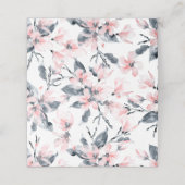 Roze en grijze Floral Waterverf Patroon Plaatskaartje (Buitenkant ongevouwen)