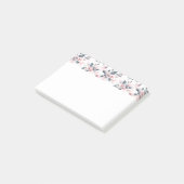 Roze en grijze Floral Waterverf Patroon Post-it® Notes (Schuin)