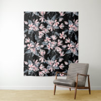Roze en grijze Floral Waterverf Patroon