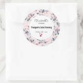 Roze en grijze Floral Waterverf Pattern Kitchen Ronde Sticker (Tas)