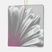 Roze en grijze Florale hoogtepunten Weddenschap Keramisch Ornament (Links)