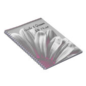 Roze en grijze Florale hoogtepunten Weddenschap Notitieboek (Rechterzijde)