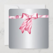 Roze en Grijze Foto Sweet 16 Verjaardagsfeest Kaart (Achterkant)