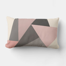 Roze en grijze geometrische vorm mid-century moder kussen
