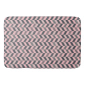 Roze en grijze gepatterde herringbone badmat (Voorkant)
