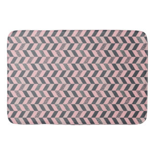 Roze en grijze gepatterde herringbone badmat